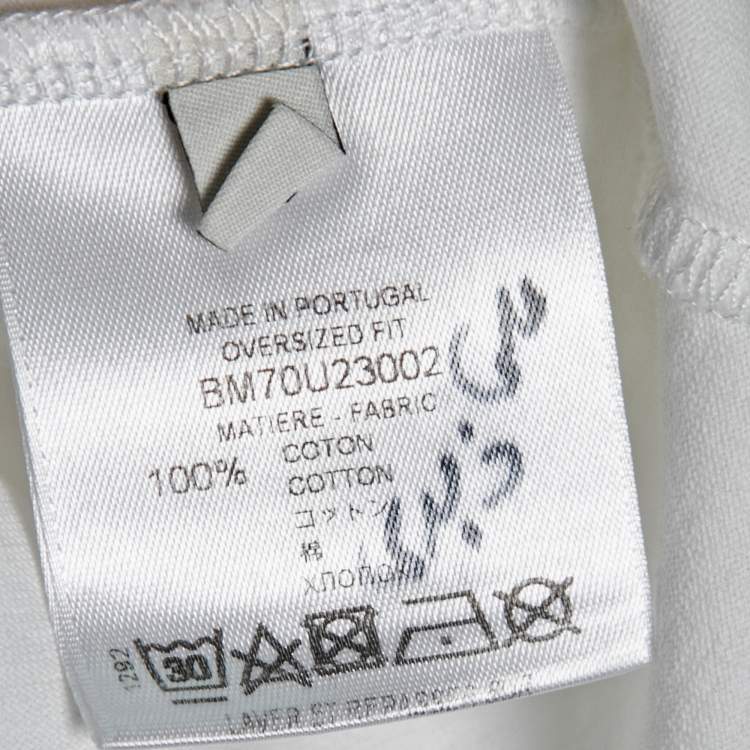 Pre Owned Givenchy White Logo Print Cotton Oversized T-Shirt S