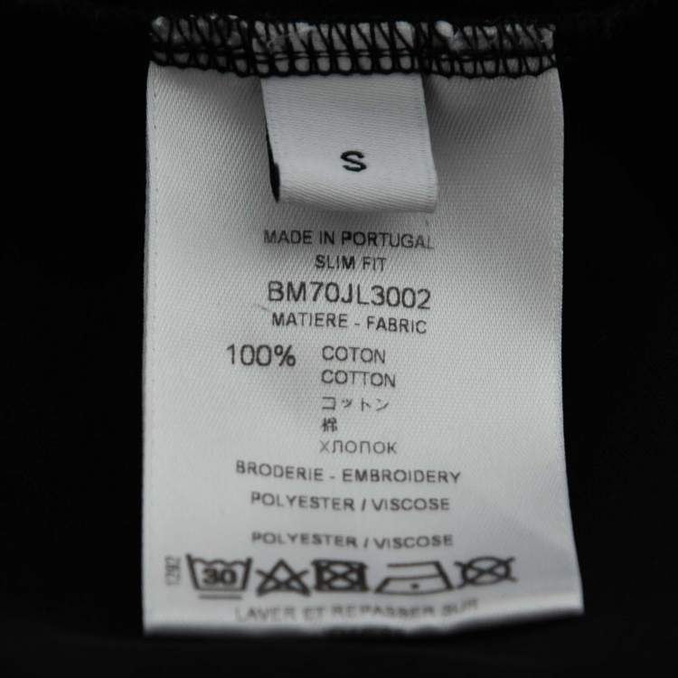 Pre Owned Givenchy Black Arrow Logo Embroidered Cotton T-Shirt S