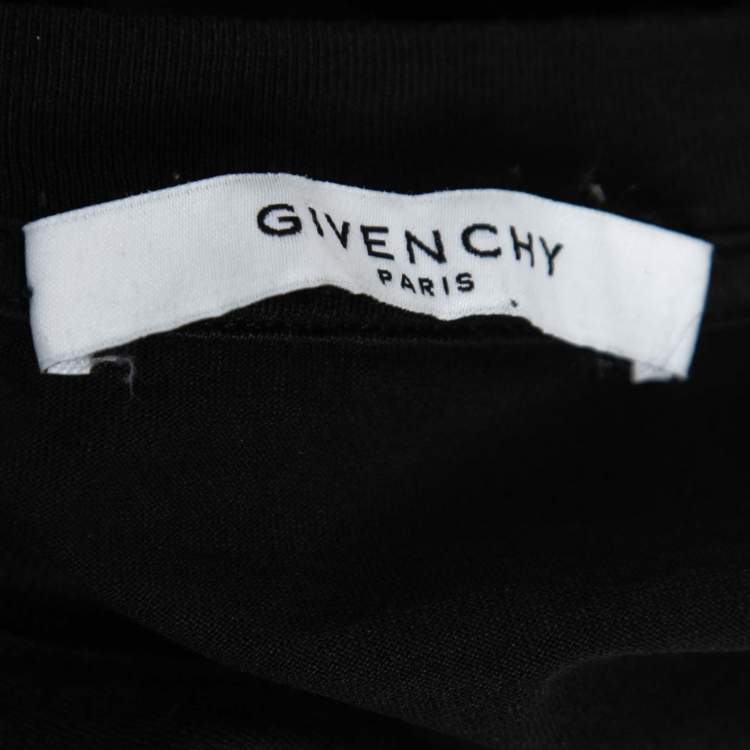 Pre Owned Givenchy Black Arrow Logo Embroidered Cotton T-Shirt S