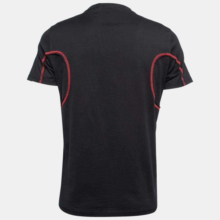 Pre Owned Givenchy Black Cotton Gemini Faces Print T-Shirt S