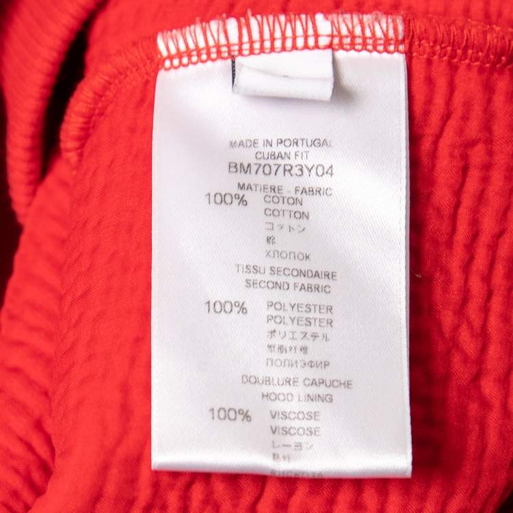 Pre Owned Givenchy Red Cotton Rottweiler Printed Hoodie S