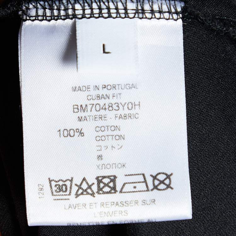 Pre Owned Givenchy Black Whale Printed Cotton Knit Cuban Fit T-Shirt L