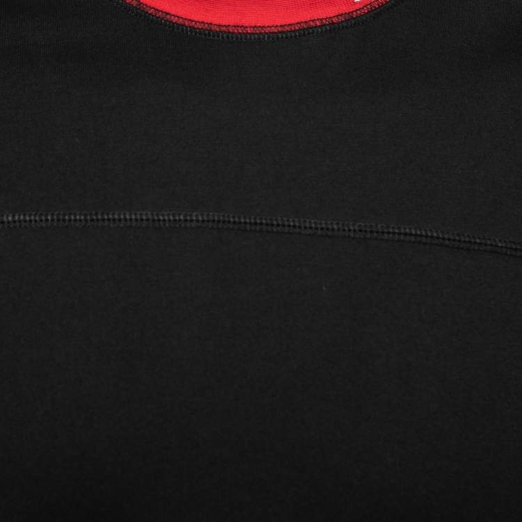 Pre Owned Givenchy Black Cotton Knit Contrast Collar T-Shirt XS