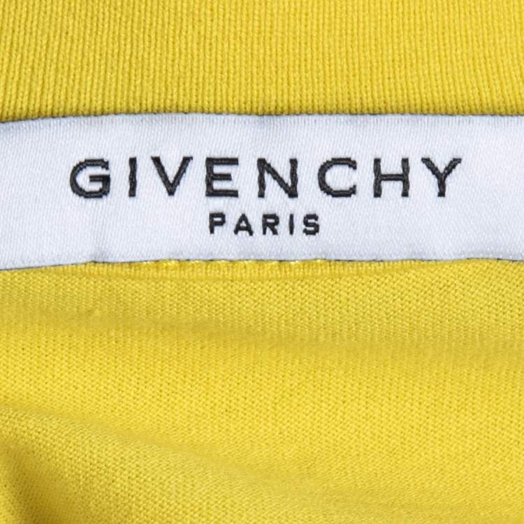Pre Owned Givenchy Yellow Cotton Logo Printed Short Sleeve T-Shirt S