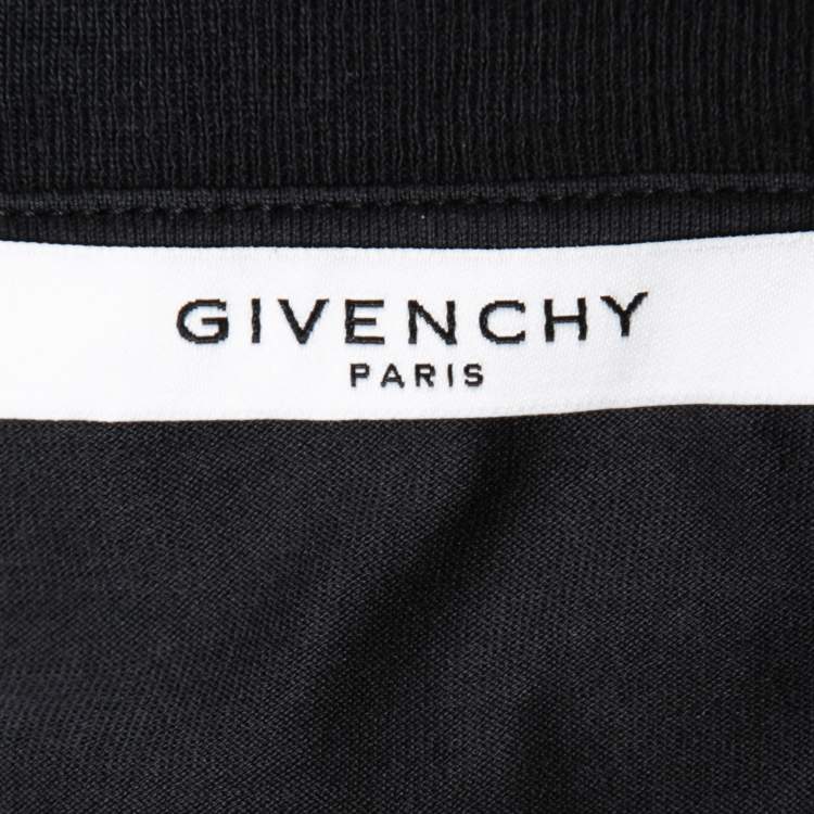 Pre Owned Givenchy Black Distressed Cotton Logo Printed Short Sleeve T-Shirt XS