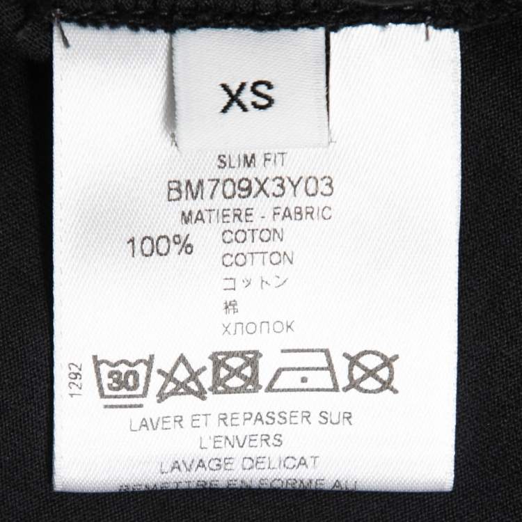 Pre Owned Givenchy Black Distressed Cotton Logo Printed Short Sleeve T-Shirt XS