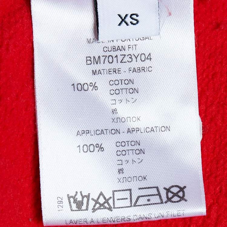 مملوكة مسبقًا Givenchy Red Distressed Cotton Knit Box Logo Detail Hoodie XS