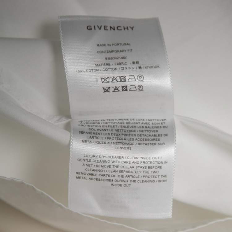 Pre Owned Givenchy White Cotton Harness Detail Shirt L