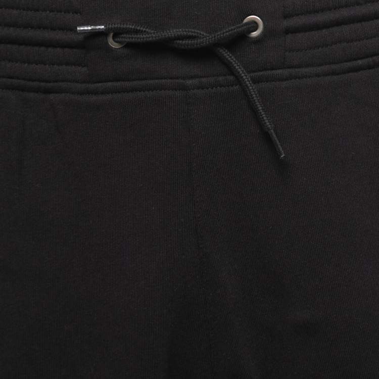 Pre Owned Givenchy Black Cotton Logo Band Detail Track Shorts XS