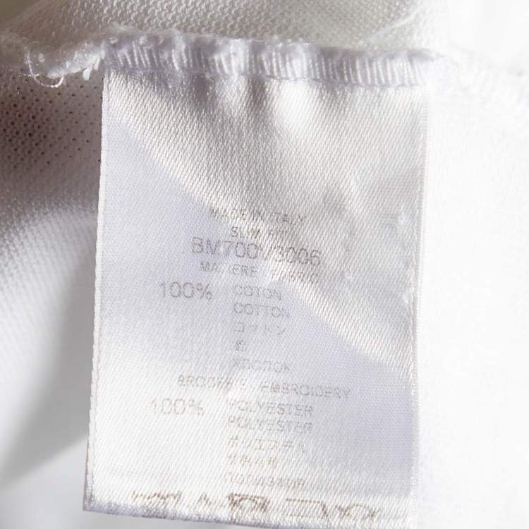 Pre Owned Givenchy White Star Applique Cotton Pique Polo T-Shirt XL