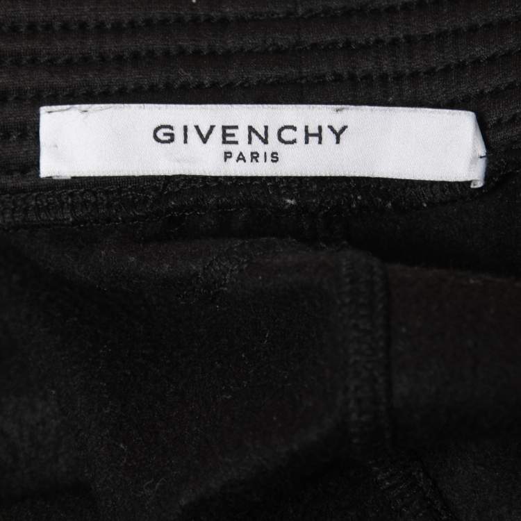 Pre Owned Givenchy Black Jersey Logo Tape Track Pants L
