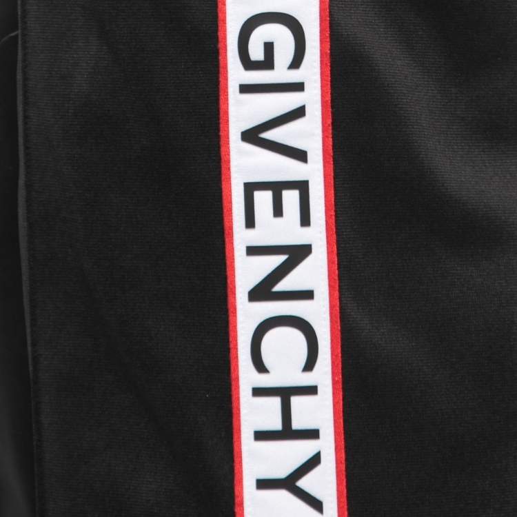 Pre Owned Givenchy Black Jersey Logo Tape Track Pants L