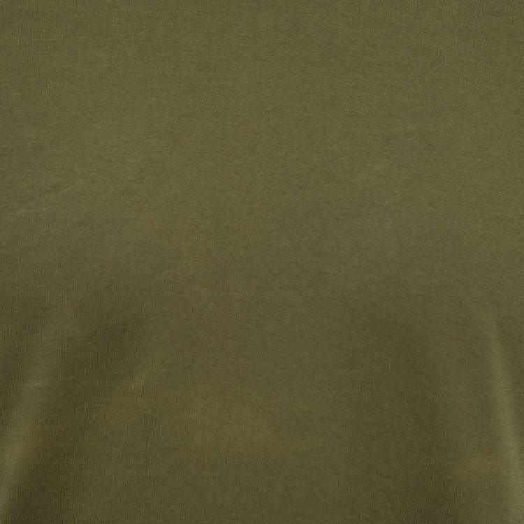Pre Owned Givenchy Olive Green Cotton Short Sleeve T-Shirt M