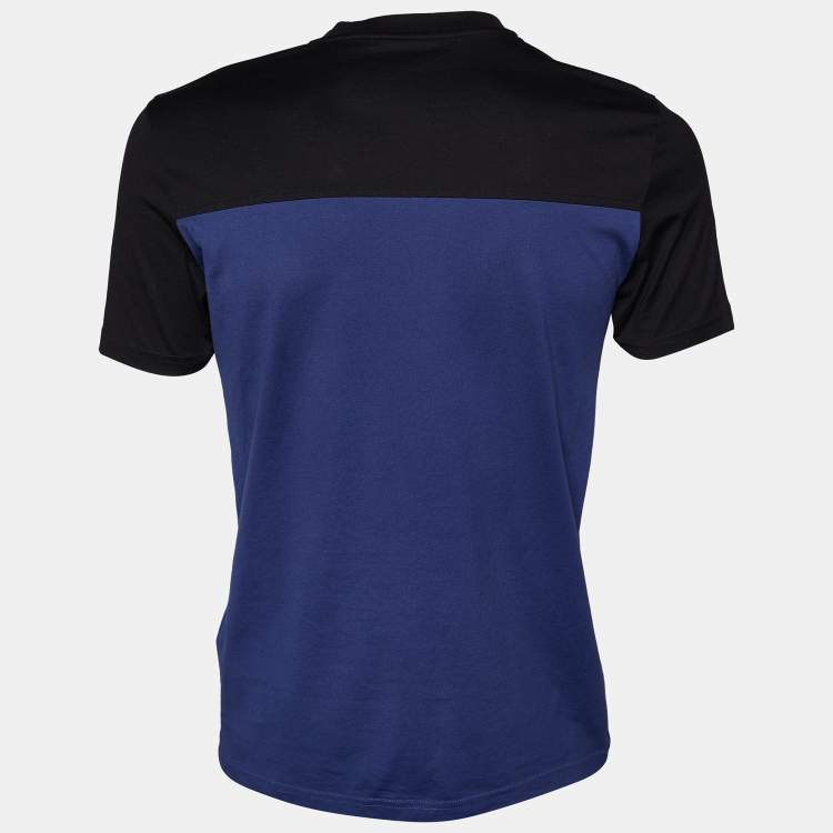 Pre Owned Givenchy Color Block Logo Panel Detail Cotton Knit T-Shirt S