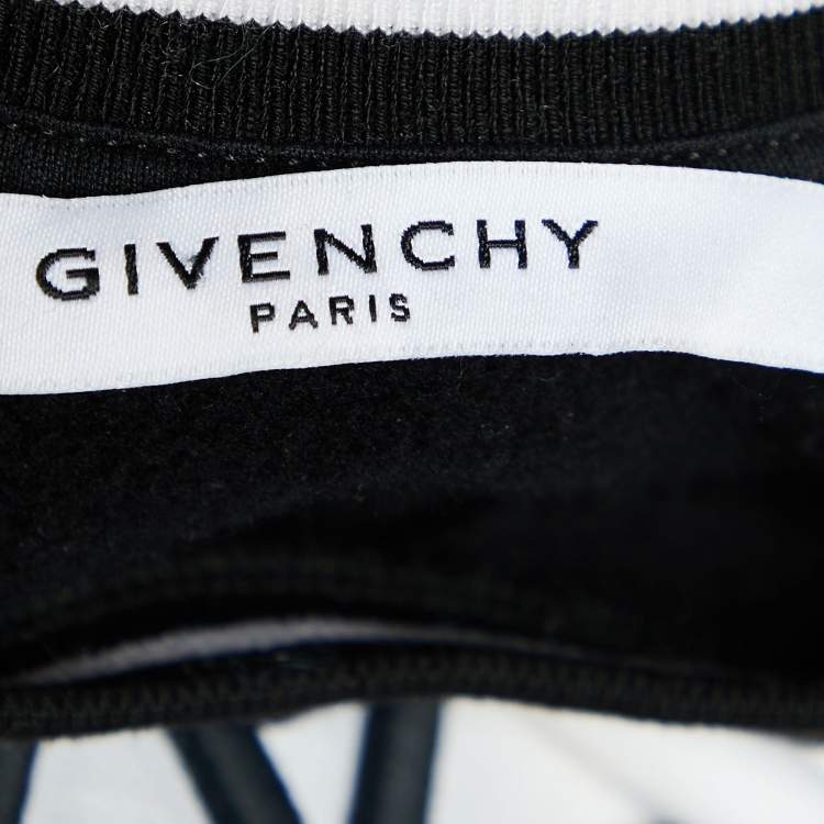 Pre Owned Givenchy Black Logo Embroidered Cotton Knit Sweatshirt XL