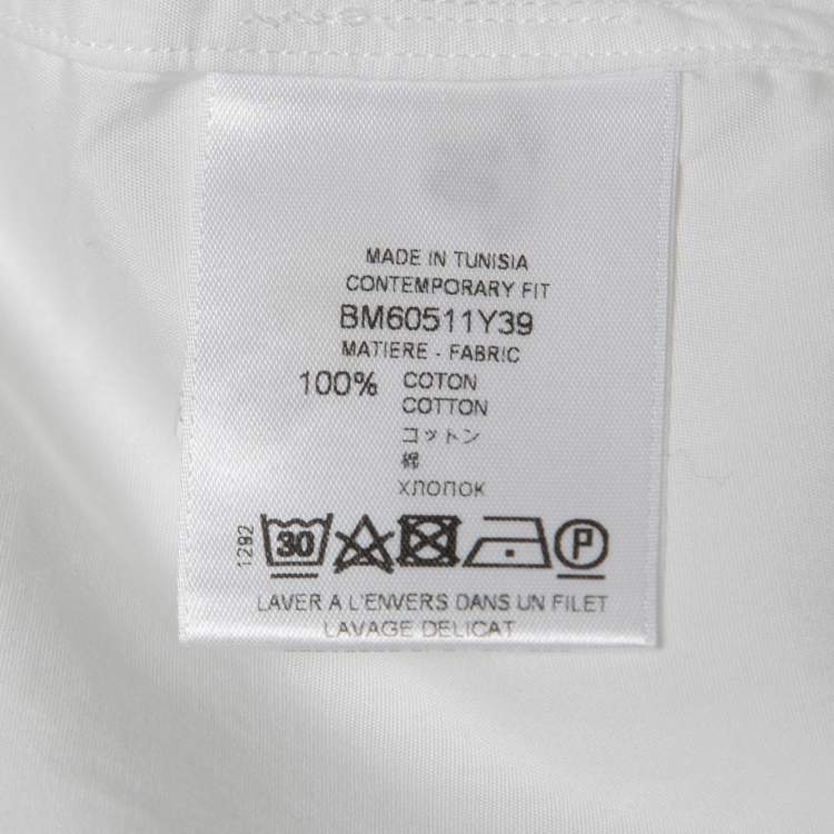 Pre Owned Givenchy White Contrast Stripe Detail Cotton Full Sleeve Shirt L