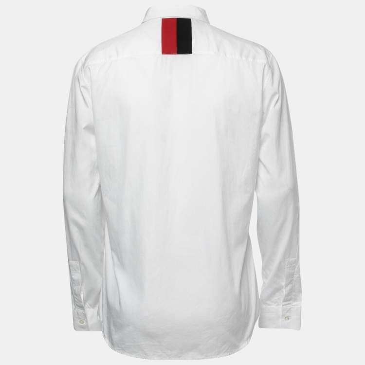 Givenchy White Contrast Stripe Detail Cotton Full Sleeve