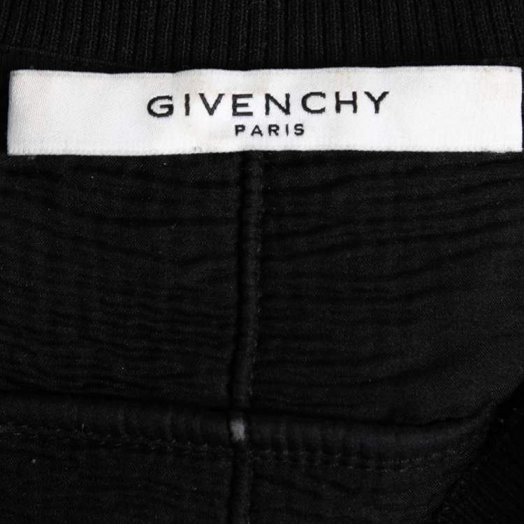 Pre Owned Givenchy Black Distressed Cotton Logo Print Sweatshirt XL