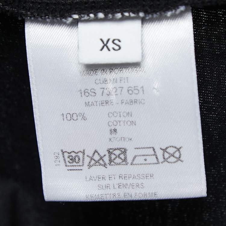 Pre Owned Givenchy Black Printed Cotton Crew Neck T-Shirt XS