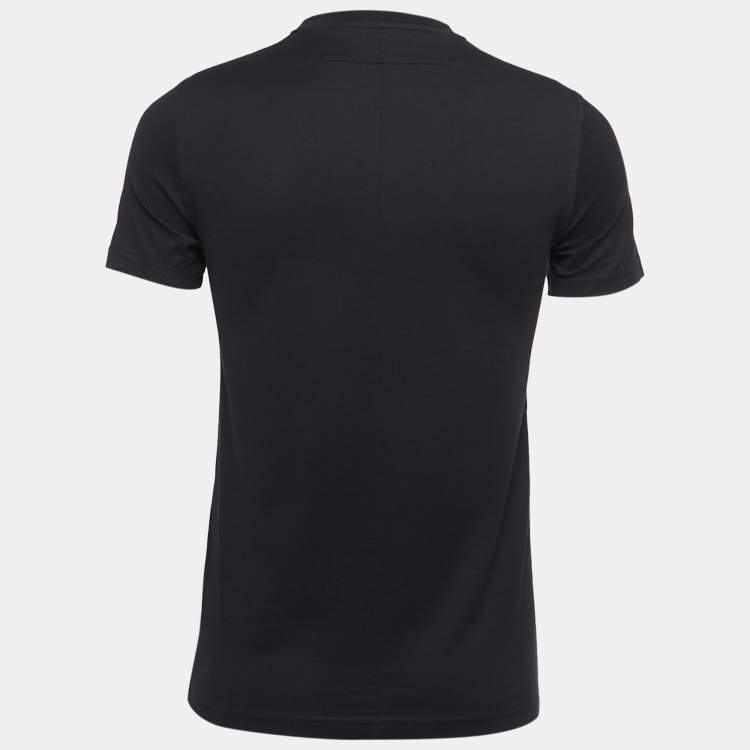 Pre Owned Givenchy Black Printed Cotton Crew Neck T-Shirt XS