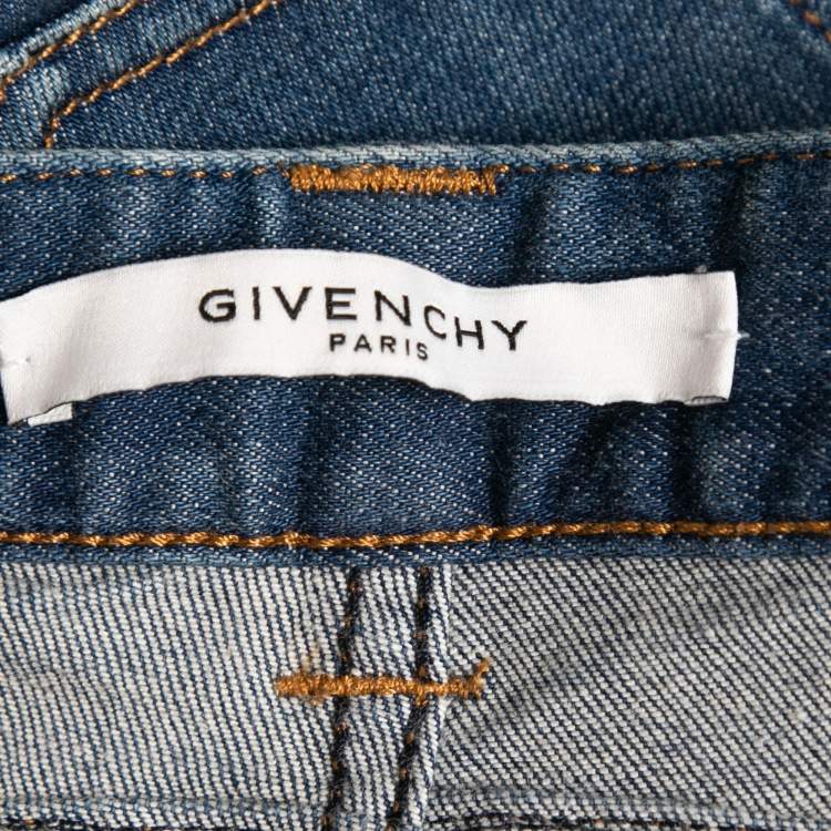 Pre Owned Givenchy Blue Washed Denim Skinny Jeans L Waist 35"