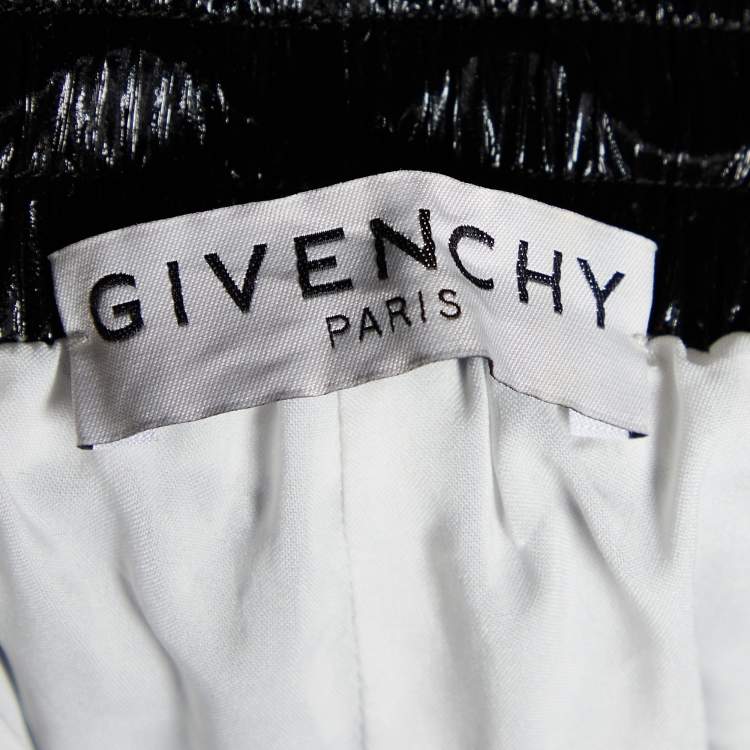 Pre Owned Givenchy Black Faux Leather Joggers M
