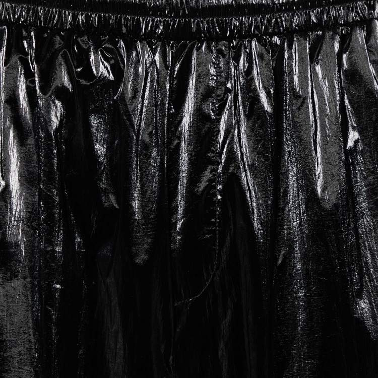 Pre Owned Givenchy Black Faux Leather Joggers M