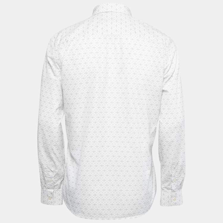 Pre Owned Givenchy White Printed Cotton Full Sleeve Shirt L