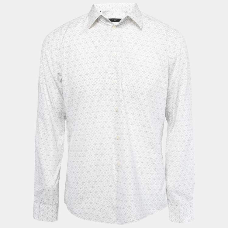 Pre Owned Givenchy White Printed Cotton Full Sleeve Shirt L