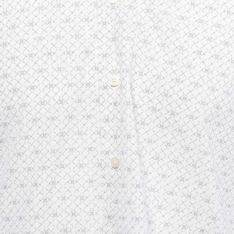 Pre Owned Givenchy White Printed Cotton Full Sleeve Shirt L