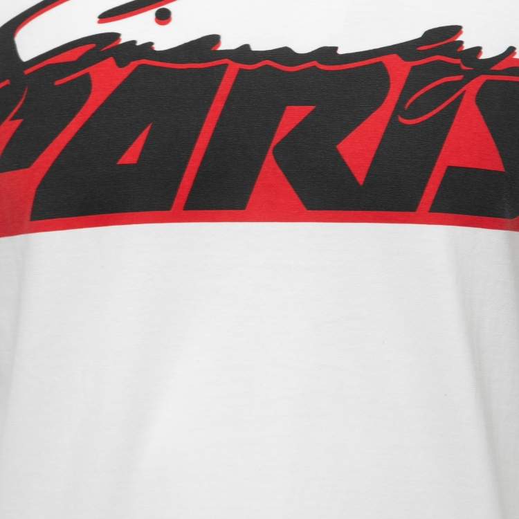 Pre Owned Givenchy White Printed Cotton Half Sleeve Crew Neck T-Shirt S