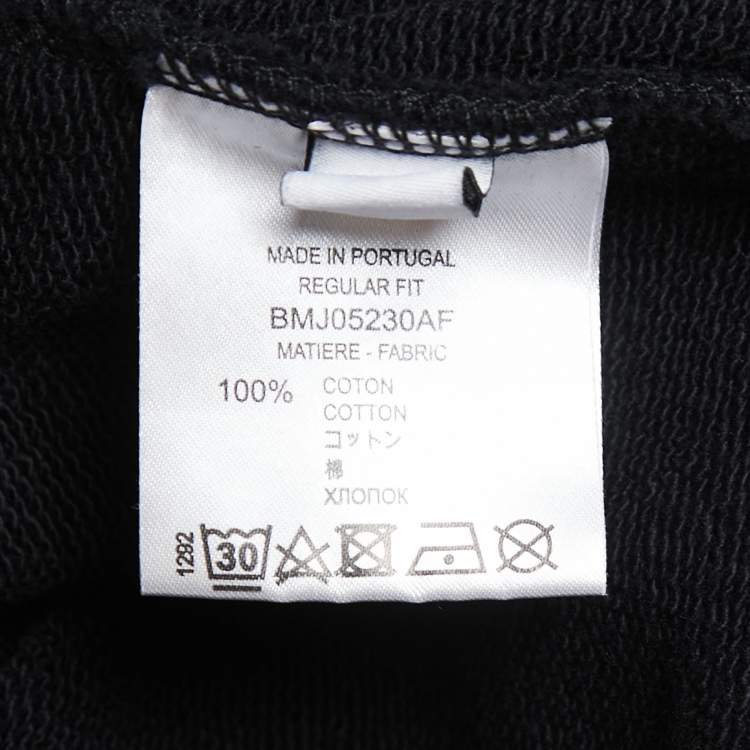 Pre Owned Givenchy Black Logo Printed Cotton Hoodie M
