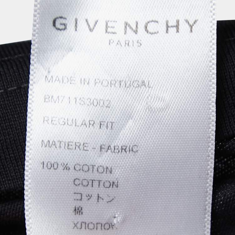 Pre Owned Givenchy Black Printed Cotton Crew Neck Half Sleeve T-Shirt L