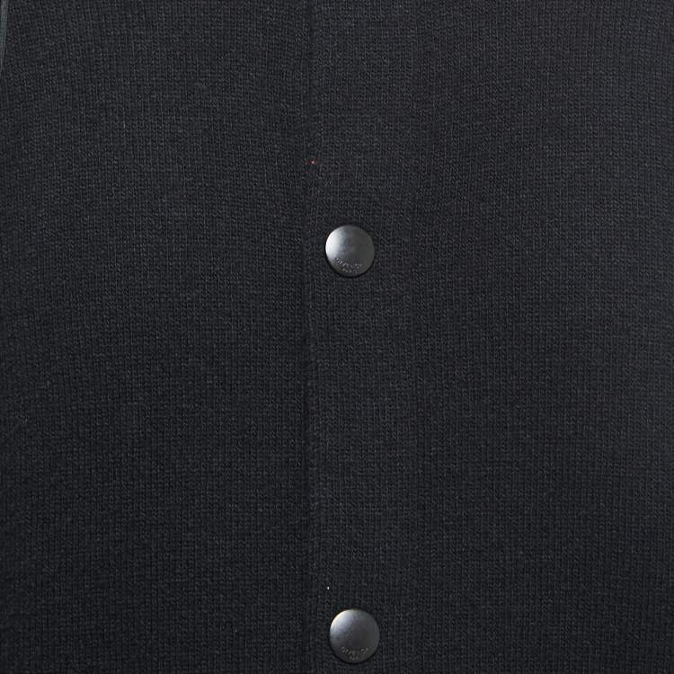 Pre Owned Givenchy Black Wool Blend Button Front Jacket L