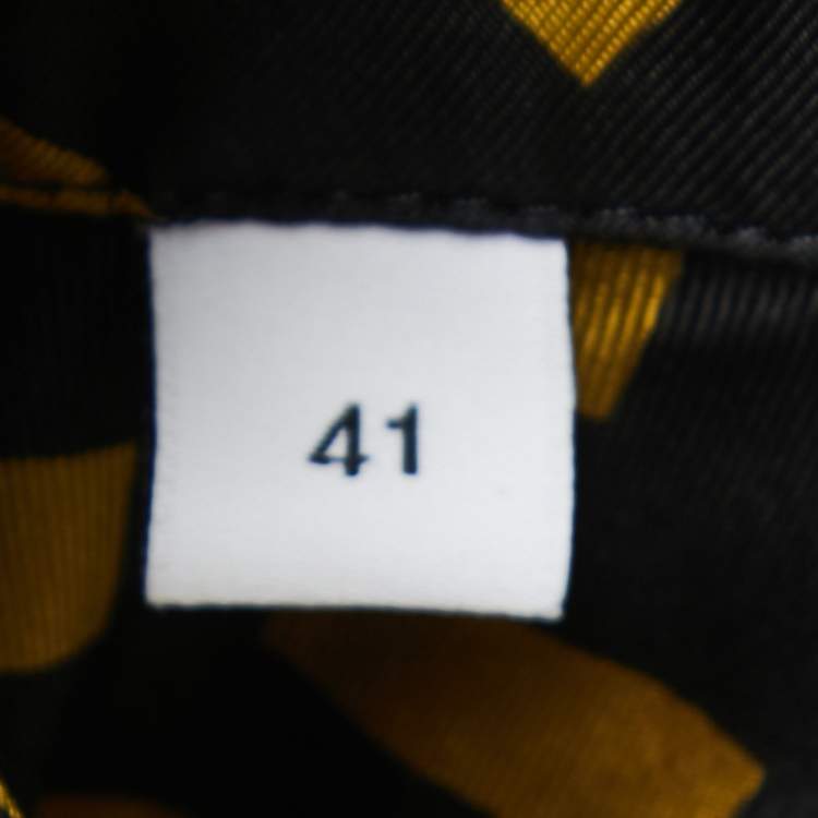 Pre Owned Givenchy Black Logo Print Silk Button Front Half Sleeve Shirt L