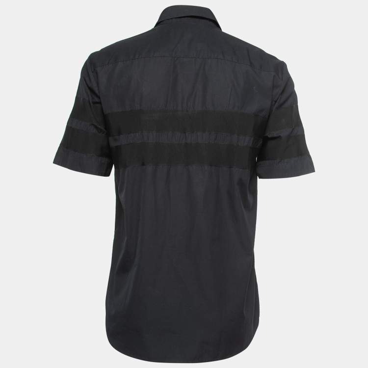 Pre Owned Givenchy Black Cotton Button Front Half Sleeve Shirt XL