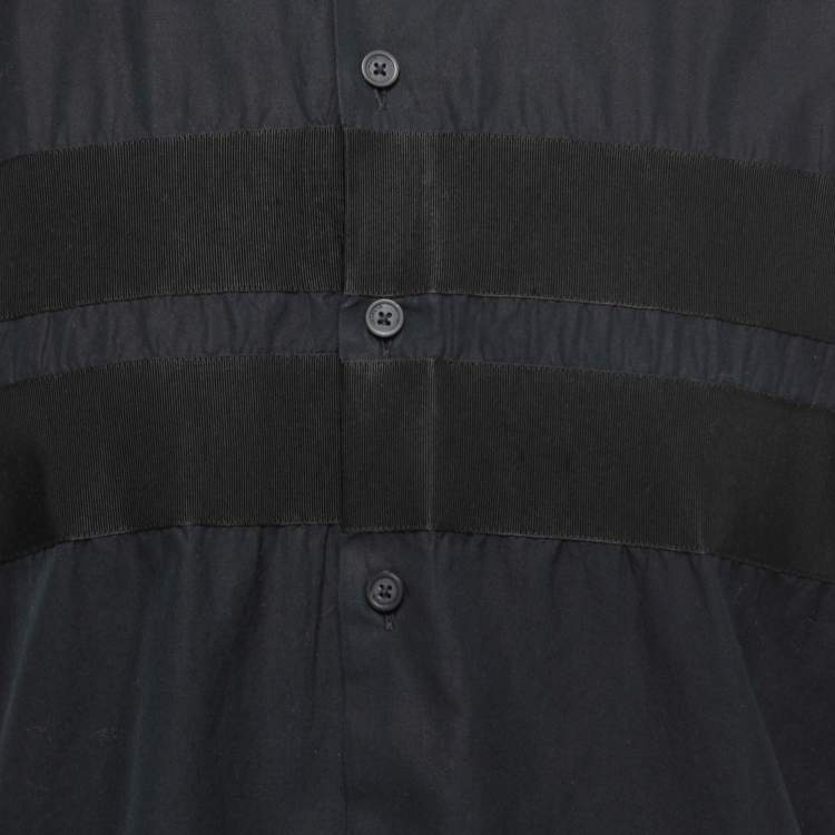 Pre Owned Givenchy Black Cotton Button Front Half Sleeve Shirt XL