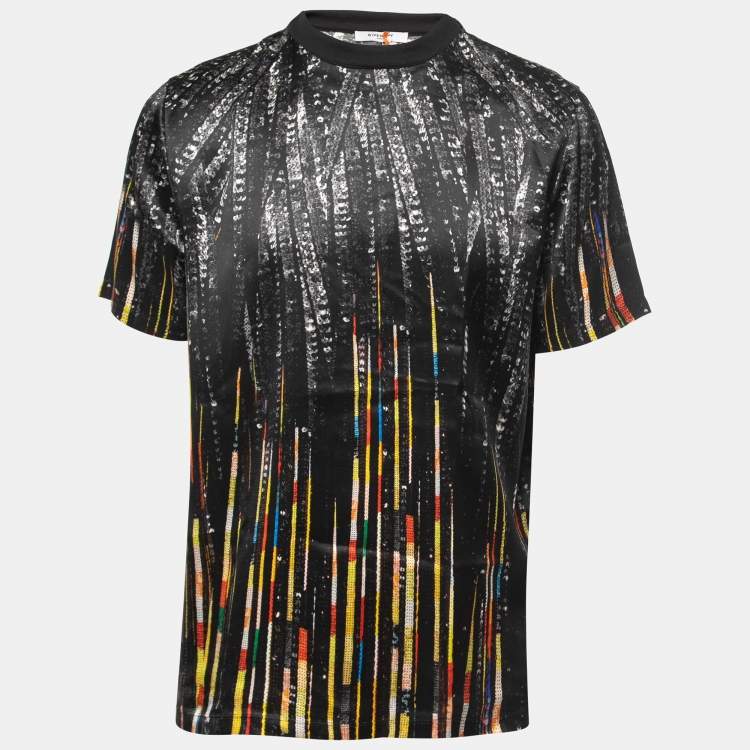 Givenchy Black Sequin Printed Silk Satin T-Shirt S Givenchy | The ...