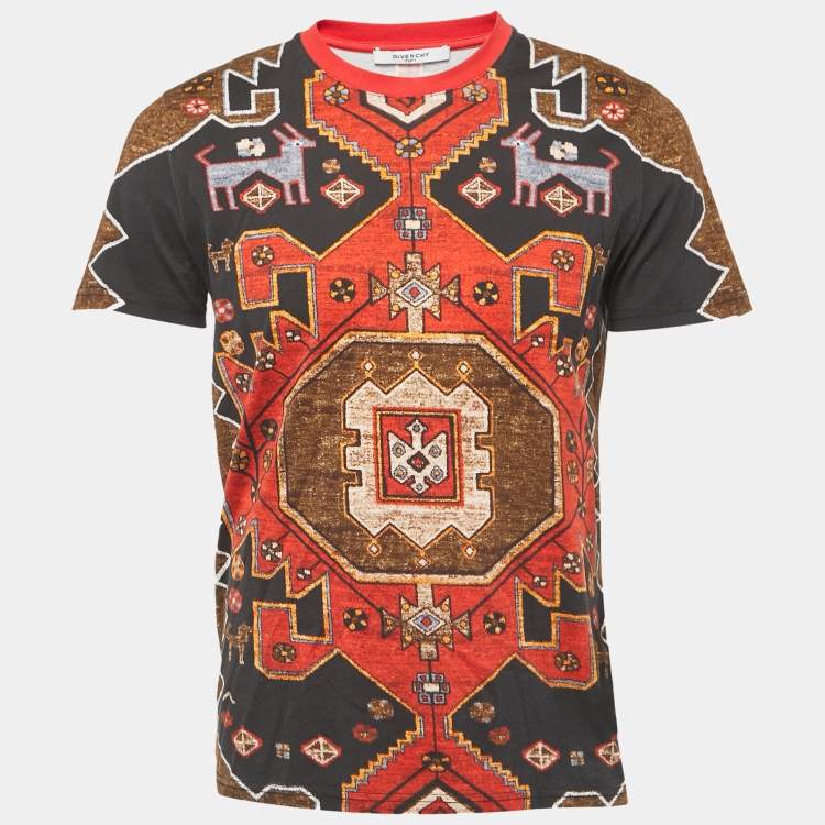 Pre Owned Givenchy Multicolor Print Cotton Crew Neck Half Sleeve T-Shirt S