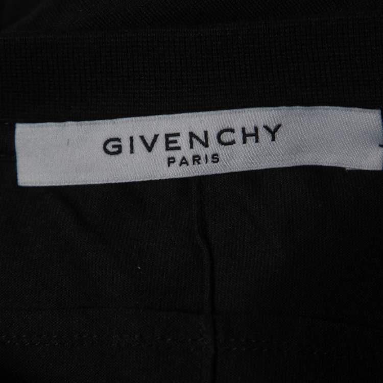 Pre Owned Givenchy Black Cotton Patch Detail Crew Neck Half Sleeve T-Shirt S