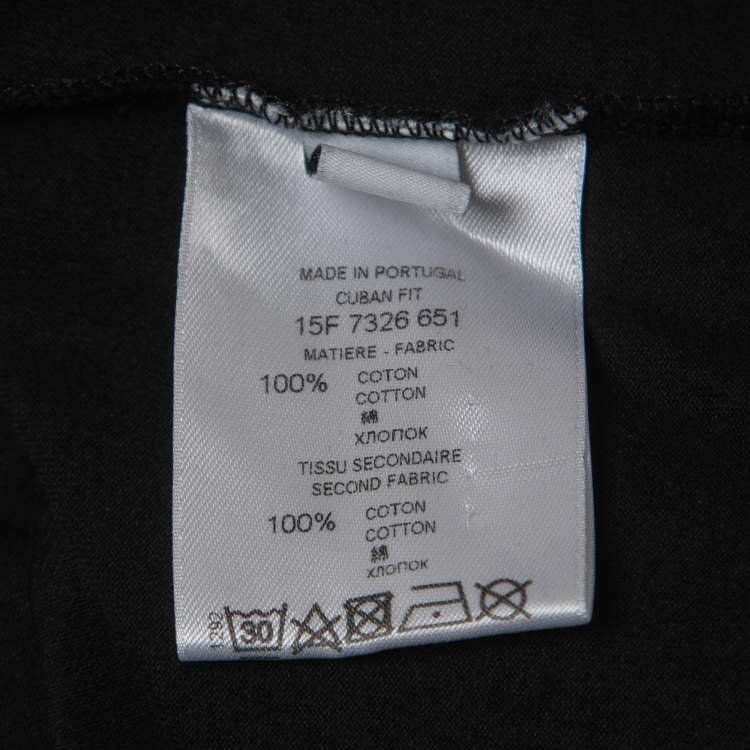 Pre Owned Givenchy Black Cotton Patch Detail Crew Neck Half Sleeve T-Shirt S