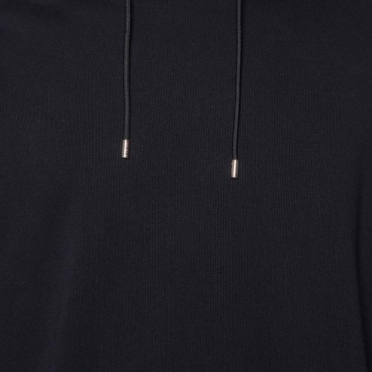 Pre Owned Givenchy Black Shark Teeth Printed Cotton Knit Hoodie XL