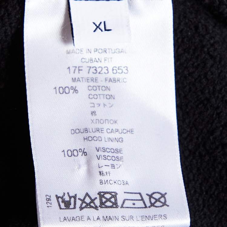 Pre Owned Givenchy Black Shark Teeth Printed Cotton Knit Hoodie XL