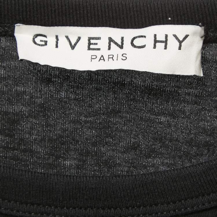 Pre Owned Givenchy Black Broken Logo Print Crew Neck Short Sleeve T-Shirt XS