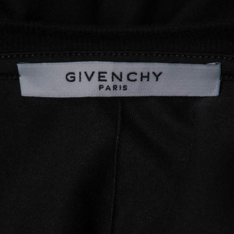 Pre Owned Givenchy Black Geometric Print Cotton Crew Neck Half Sleeve T-Shirt S