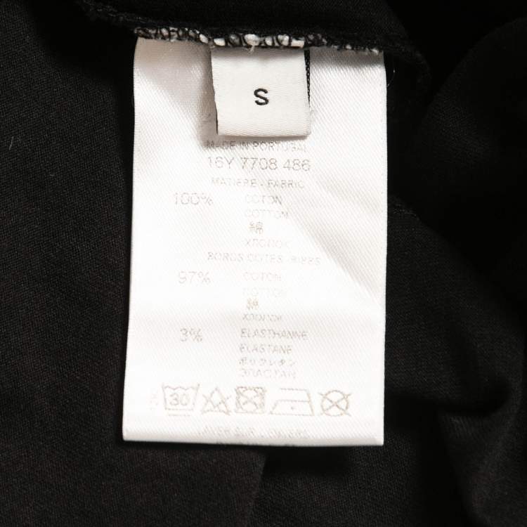Pre Owned Givenchy Black Logo Print Cotton Crew Neck Half Sleeve T-Shirt S