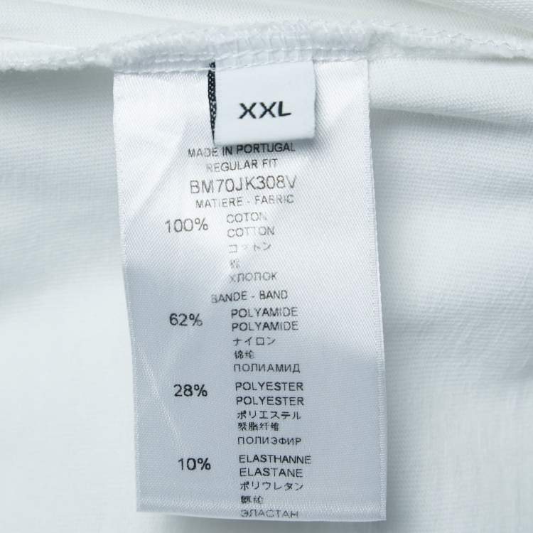 Pre Owned Givenchy White Cotton Logo Band Detailed Half Sleeve T-Shirt XXL