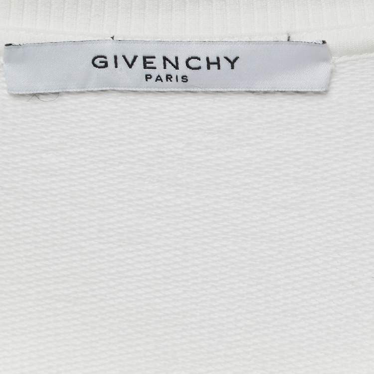 Pre Owned Givenchy White Dragon Head Logo Print Cotton Sweatshirt S