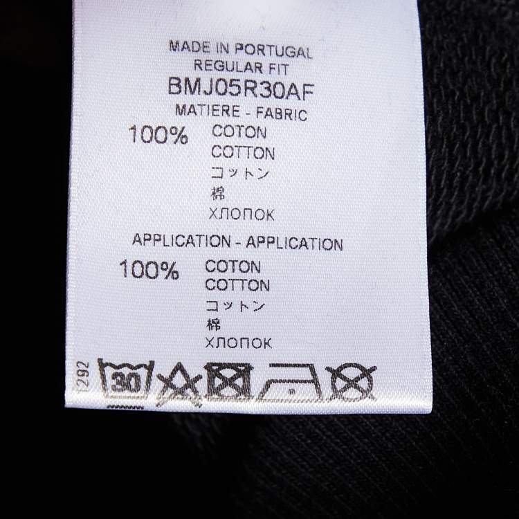 Pre Owned Givenchy Black Cotton Knit Logo Patch Detail Hoodie L