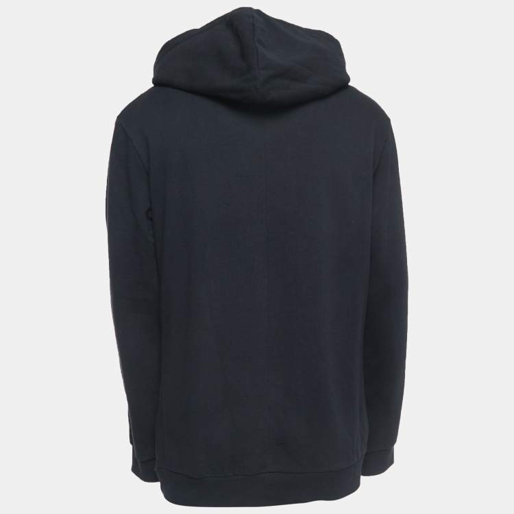 Pre Owned Givenchy Black Rottweiler Print Cotton Hooded Sweatshirt L